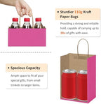 BagDream Small Gift Bags with Handles 5.25x3x8 Inch Pink 100 Pack Bulk - Image 3
