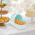 Cradle Shaped Gift Boxes Set of 10, Baby Shower Party Favor Boxes with Lace Decoration, Foldable Cookie Candy Containers for Wedding Birthday Celebration (Blue) - Image 6
