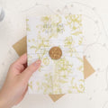 UNIQOOO 50 Pack Light Gold Floral Vellum Jackets&Magnolia Wax Seal Stickers by UNIQOOO