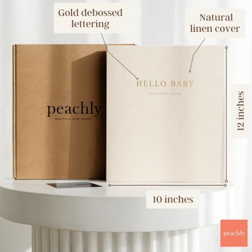Peachly Unisex Baby Memory Book - First Year Baby Book Keepsake - Olive - Image 2