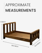 Newborn Photography Props Bed Prop Brown – Rustic Mini Wooden Bed for Baby Photography, Infant Photoshoot Posing Prop for Newborn Sessions - Image 2