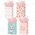 Zhanmai 48 Pcs Pink Christmas Gift Bags with Tissue Paper,Pastel by Zhanmai