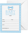 Pack of 30, Boy/Boy Baby Shower Party Collection, Baby Shower Invitation Cards, Fill in the Blank Invites WIth Envelopes, Little Man Theme Party Supplies by Inkdotpot