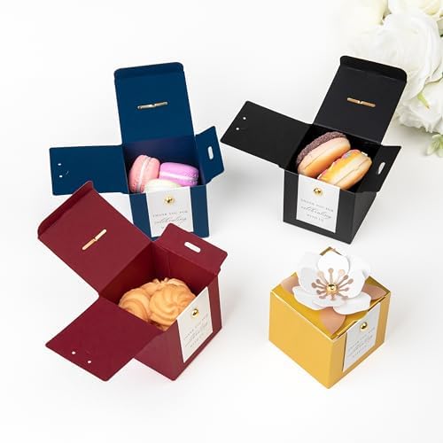 FEIYI 20 PCS Favor Boxes, Black Candy Boxes 2.55x2.55x2.55 - Image 5