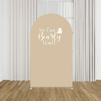 Light Brown Arch Backdrop Covers Baby Shower Birthday Party Decorations We Can Bearly Wait Arches Background Stretchy Fabric Cover Wedding Parties Decors (4x7.2FT) - Image 3