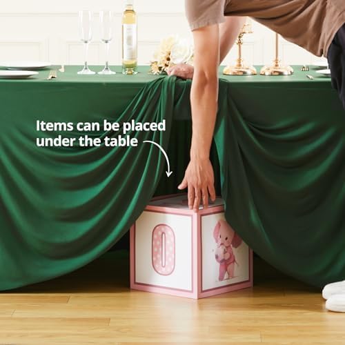 Besutolife Emerald Green Spandex Tablecloth 8ft Rectangle Table Skirt Stretch Table Cover for Banquets Parties Wedding Dining Table - Image 7