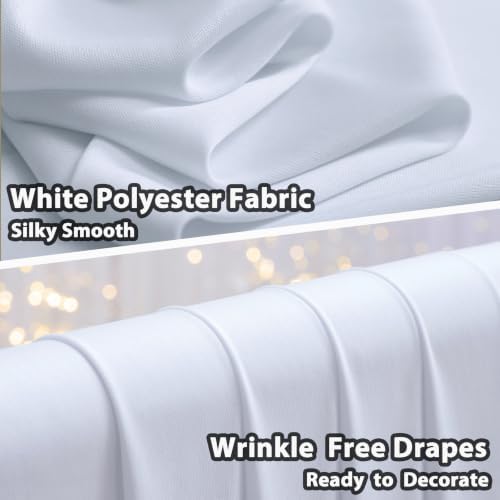20×10 White Backdrop Curtains for Wedding Party Decorations Wrinkle Free - Image 3