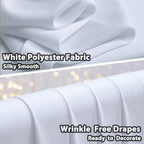 50×10 White Backdrop Curtain for Wedding Party Decoration Wrinkle Free - Image 3