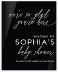 Andaz Press 16"x20" Black Acrylic Personalized Baby Shower Welcome Sign, Gender Neutral Modern Script Large Custom Sign for Easel Stand, Baby Shower Decorations by AndazPress