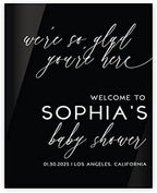 Andaz Press 16"x20" Black Acrylic Personalized Baby Shower Welcome Sign, Gender Neutral Modern Script Large Custom Sign for Easel Stand, Baby Shower Decorations by AndazPress