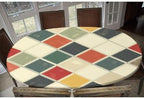 Vintage Checkered Pattern Print Oval Tablecloths Stain Resistant Oilproof Elastic for Mother's Day Father's Day Valentine's Day Fits for 52" x 70" Oval Table - Image 6