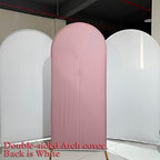 HUAYI Pink Ripples Pattern Arch Backdrop Cover for Birthday Party Wedding Baby Shower Decorations Chiara Backdrops Arched Wall Frame Stands Covers Props GP-456 3ft * 6ft - Image 5
