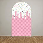 Arch Backdrop Cover Ice Cream Sprinkles Girls Birthday Party Decorations Arch Frame Fabric Cover Sweet ONE Candy Pink Baby Shower Baptism Parties (7.2x4ft Cover,cream1) - Image 2