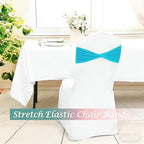 Lake Blue Chair Sashes Bows 60Pcs Spandex Chair Sashes Elastic Chair Cover Bands Ties Without Buckle for Wedding Birthday Party Ceremoney Events Decoration - Image 5