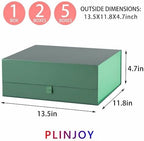 5 Pcs Large Gift Box 13.5x11.8x4.7 Inches, Green Gift Boxes for Presents with Magnetic Closure Lid, Luxury Gift Box Rectangle Collapsible Boxes for Gift Packaging - Image 4
