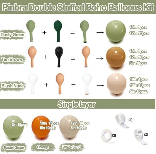 Dusty Green Orange Balloon Garland Double Stuffed Sage Green Blush Tan Balloon Arch Kit for Birthday Baby Shower Gender Reveal Wedding Party Decor - Image 4