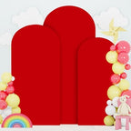 FOTSHARER Red Arch Cover Set of 3 Spandex Fitted Wedding Arch Cover 6FT 6.6FT 7.2FT Round Top Arch Cover Backdrop Fabric for Metal Arch Chiara Arch Backdrop Stand Cover for Baby Shower Birthday Decor - Image 2