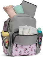 Disney Diaper Bag Backpack with Changing Pad Minnie Mouse – 16” Nylon Baby Bag for Parents, Insulated Bottle Holders, Multiple Storage Pockets - Image 6