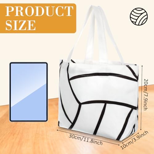 12 Pcs Volleyball Canvas Tote Bags for Kids Sports Party Favor - Image 3