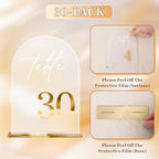 Frosted Arch Table Numbers 1-30 with Stands, Gold 3D Wedding Table Numbers - Image 6