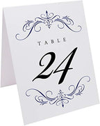 Classic Flourish Table Numbers, Navy, 1-50 - Image 2