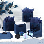Zhanmai 4.7 x 2.4 x 3.9 Inch 100 Pcs Mini Gift Bags Bulk, Navy Blue - Image 2