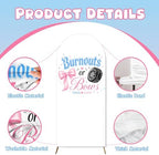 3PCS Burnouts or Bows Gender Reveal Decorations Arch Backdrop Cover 5ft 6ft Stretch Spandex Pink Blue Burnouts or Bows Backdrop for He or She Gender Reveal Baby Shower Party Supplies Photo Props - Image 6