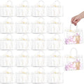 WDSHCR 80 PCS Clear Plastic Gift Bags with Handles, Party Favor Bags with Ribbons, Reusable Goodie Tote Bags for Wedding, Baby Shower, Birthday (Clear 7.8 x 6.3 x 2.8, 80 Pack) by WDSHCR