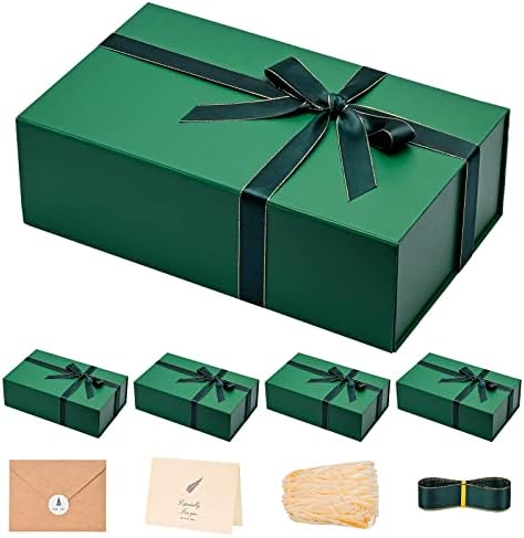 LIFELUM Dark Green Magnetic Gift Box for Christmas, 13.85"x8.35"x4.45" by Lifelum