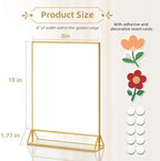 PPH-Sisy 8X10 Gold Frames Double Sided Acrylic Sign Holder Tabletop Picture Frames Vertical Display Stand for Photos Wedding School Home,Set of 6 - Image 2