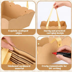 Fuyoo 8 Pack Kraft Basket for Gifts Empty 10x8" Thick Scalloped Gift Bags - Image 5