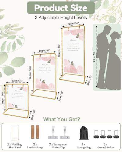 Wedding Easel Stand, 3 type Welcome To Our Wedding Sign Display Stand - Image 3