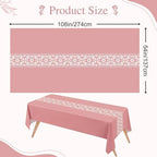 Cielito Lindo Mexican Tablecloth, 54×108 Inch, Pink, 8 Pcs - Image 3