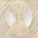 DeZerlor Beige Washable Cheesecloth Napkins Set of 50 for Wedding Party - Image 2