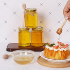 4 oz 30 Pack Mini Glass Honey Jars with Wood Dippers & Gold Lids - Image 4