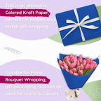 PerkHomy 48" x 2,400" (200') Blue Kraft Paper Roll for Craft Bulletin Board Paper Art Table Covering Crafting Gift Wrapping Bouquet Packing Parcel 80GSM 55LB (Blue, 48" x 200') - Image 4