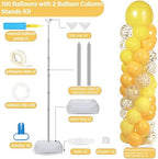 2 Sets Adjustable Balloon Column Stand Kit with Bases（Golden Yellow） - Image 2