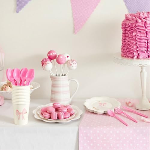 175 Pcs One Silly Goose Party Set, Plates Cups Napkins, Pink - Image 4