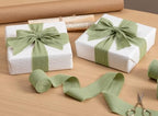 Keypan Sage Green Ribbon 1-1/2 Inch x 15 Yards Crinkle Fabric Cotton Ribbons for Gift Wrapping Wedding Invites Baby Shower DIY Crafts Home Decor (Pack of 2) - Image 4