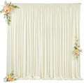 10x10ft Beige Backdrop Curtain for Wedding Parties Wrinkle Free Fabric Beige Drapes Backdrop Decoration for Baby Shower Birthday Photography Decoration 2 Panels, 5ft x 10ft by Gogoparti