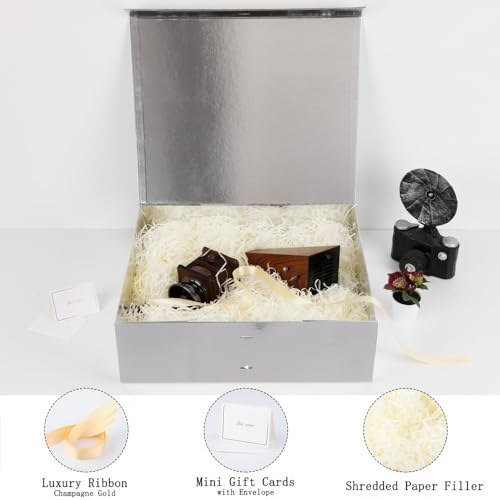 BoxSkivra Silver Extra Large Gift Box 19x16x6 Inch Jumbo Box, 3 Pack - Image 2