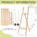 Wooden Croblissful 50" Easel Stand for Wedding Sign Adjustable, Wood - Image 4