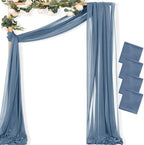 Sheer Gauze Wedding Arch Draping Fabric 29" x 20 FT 4 Panel Dusty Blue by MLMC