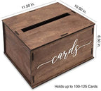 Wooden Wedding Card Box with Slot and Lid | Graduation Card Box for Party 2026 | Grad Gift Money Envelope Holder for Reception, Bridal Shower, Birthday, Retirement | Rustic Keepsake Decorations - Image 3