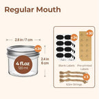 ComSaf 4 oz Mason Jars Bulk Set, 24 Pack Regular Mouth Jars with Lids - Image 2