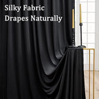 20ft x 8ft Wrinkle Free Black Backdrop Curtains for Parties, 4 Panels Thick Polyester Black Photo Backdrop Drapes for Weddings Birthday Photography Background Curtains - Image 4