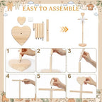 Fuutreo 2 Packs Baby Clothes Display Stands Heart-topped, Wood Color - Image 5