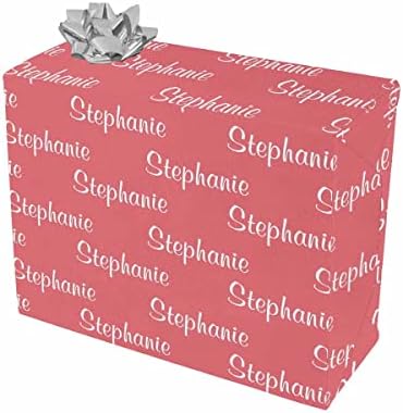 MyPupSocks Custom Photo Face Wrapping Paper Roll Initials Name Text Red for Birthdays, Easter, Mothers Day, Weddings, Baby Showers 3 Rolls 58"x 23" by MyPupSocks