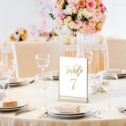 NIUBEE 8.5x11 Acrylic Sign Holder,Picture Frame,Wedding Table Numbers,6pack - Image 2