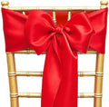Pack of 50 Satin Red Chair Bows Sashes for Weddings & Events Elegant Chair Ribbons Ceremony Party Banquet Restaurant Event Decorations by ZSJFMF